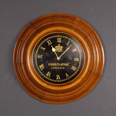 Antike große Wanduhr aus englischer Eiche des 20.