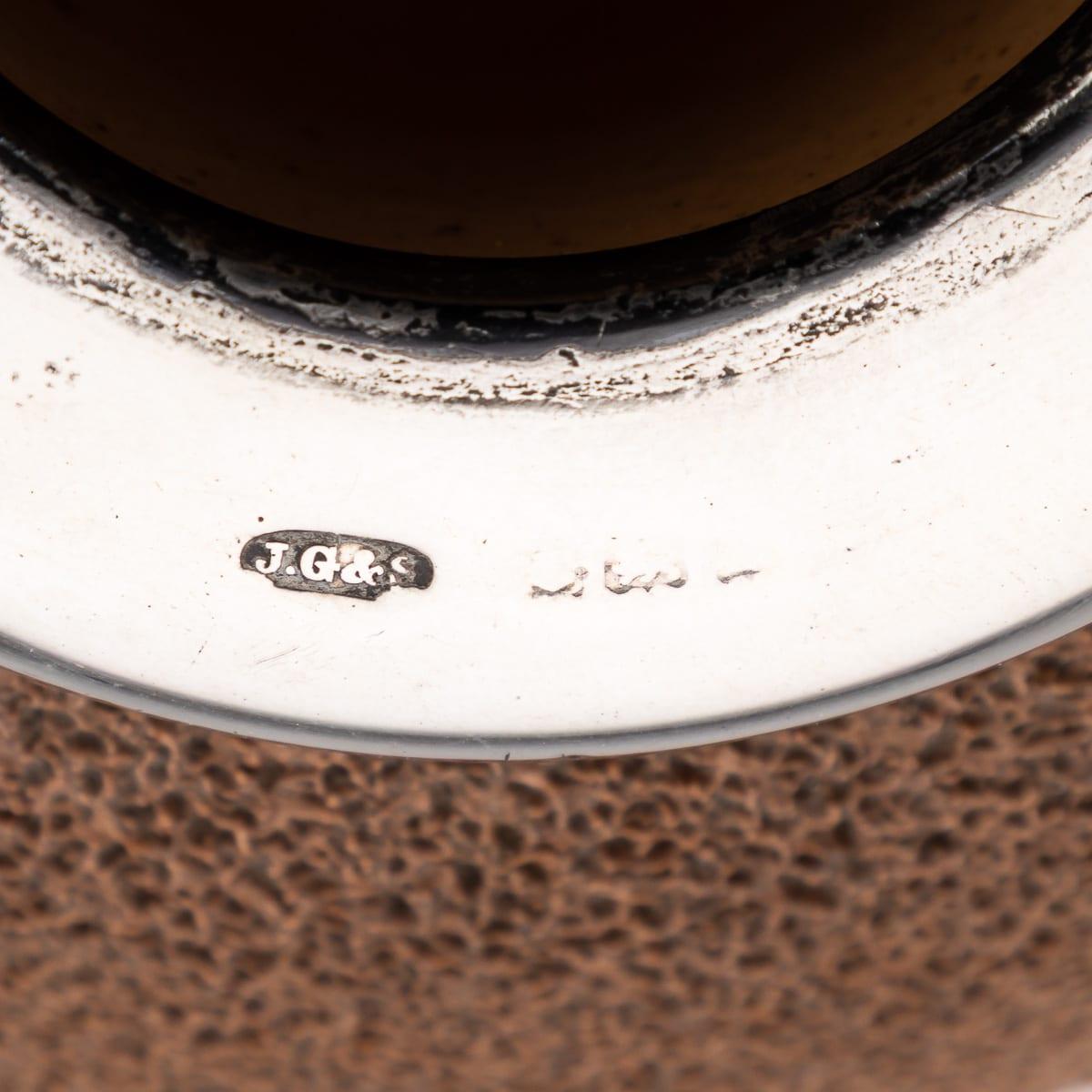 Antique 20th Century English Silver-Mounted Royal Doulton Ceramic Match Striker For Sale 6