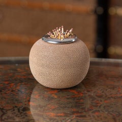 Antique 20th Century English Silver-Mounted Royal Doulton Ceramic Match Striker