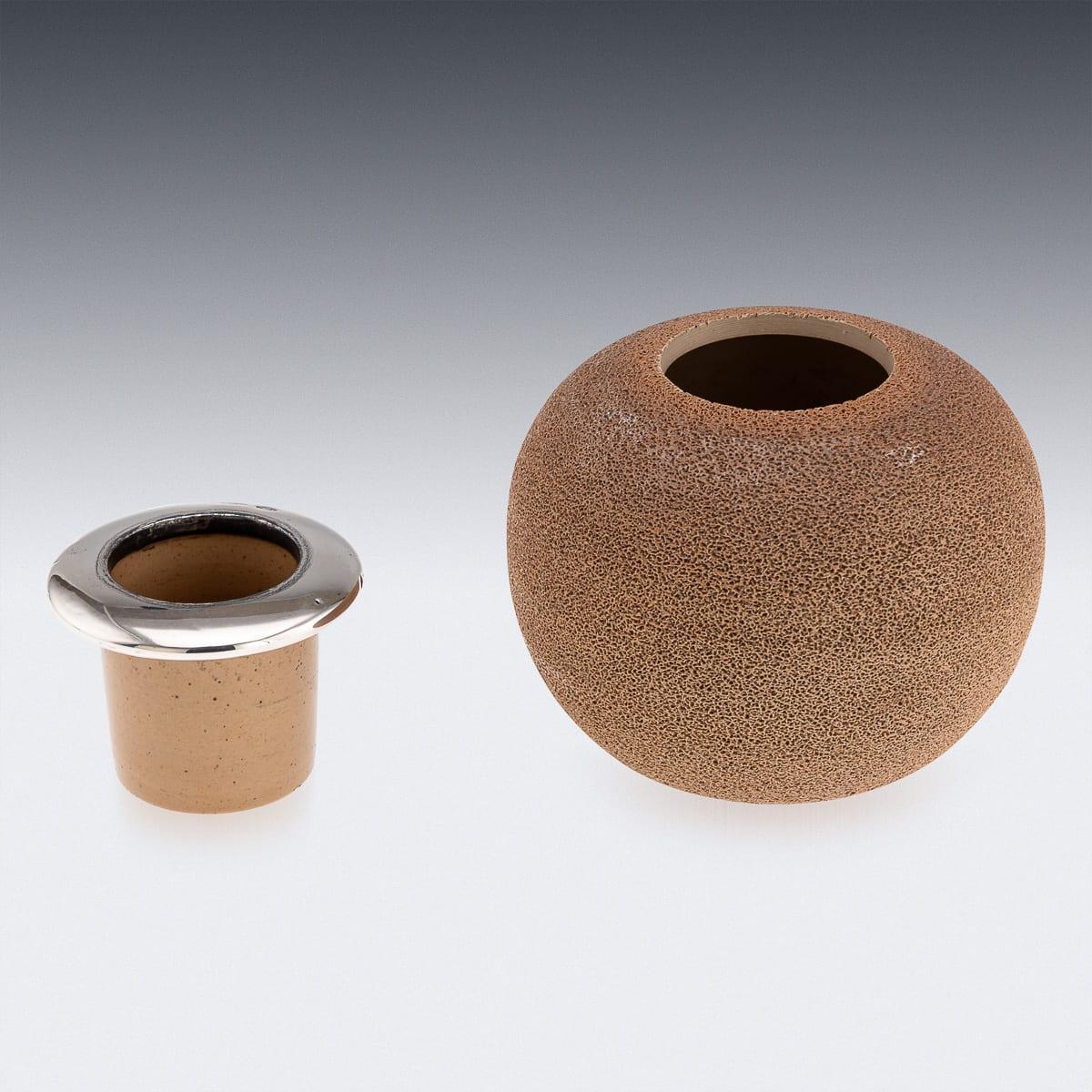 Antique 20th Century English Silver-Mounted Royal Doulton Ceramic Match Striker For Sale 1