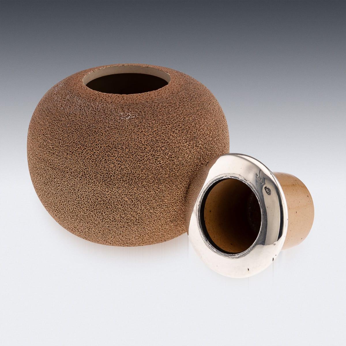 Antique 20th Century English Silver-Mounted Royal Doulton Ceramic Match Striker For Sale 2