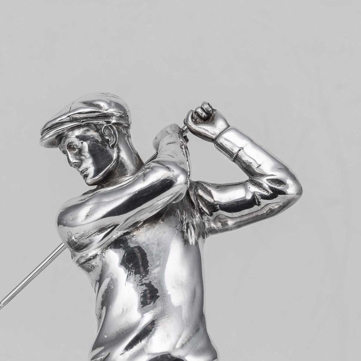 Antico calamaio da golf inglese del XX secolo, placcato in argento, c.1920 in vendita 4