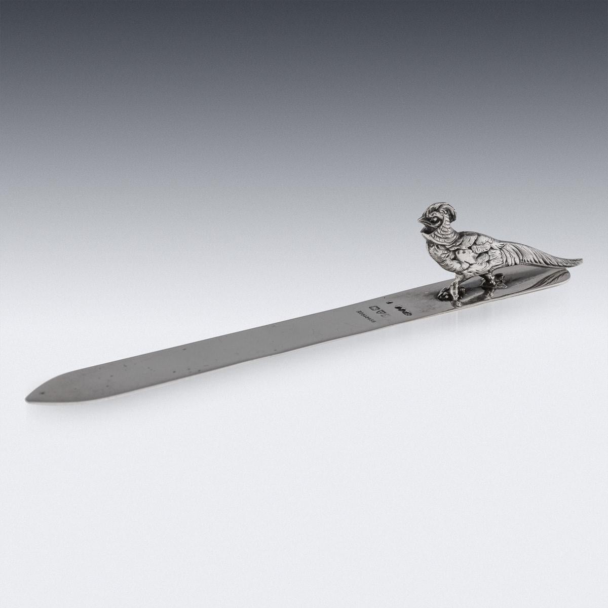 Autre Bookmark anglais ancien du 20ème siècle en argent massif par Sampson Mordan & Co vers1918 en vente