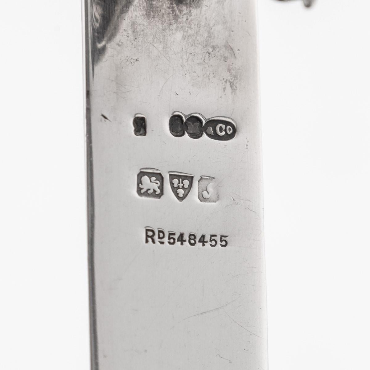 Bookmark anglais ancien du 20ème siècle en argent massif par Sampson Mordan & Co vers1918 en vente 1