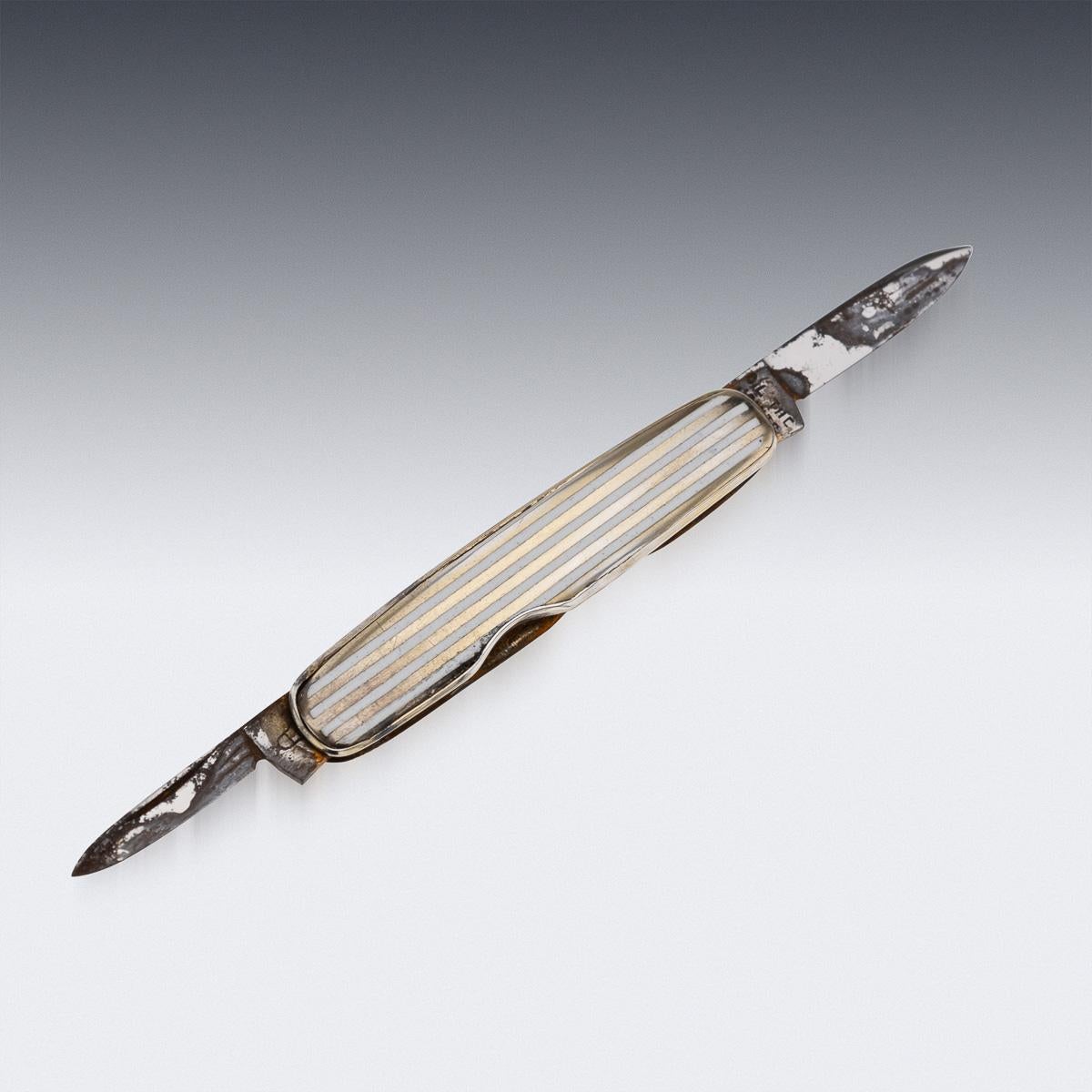 XX secolo Antico set di accessori da scrivania in argento massiccio e smalto del 20° secolo inglese, 1912 ca. in vendita