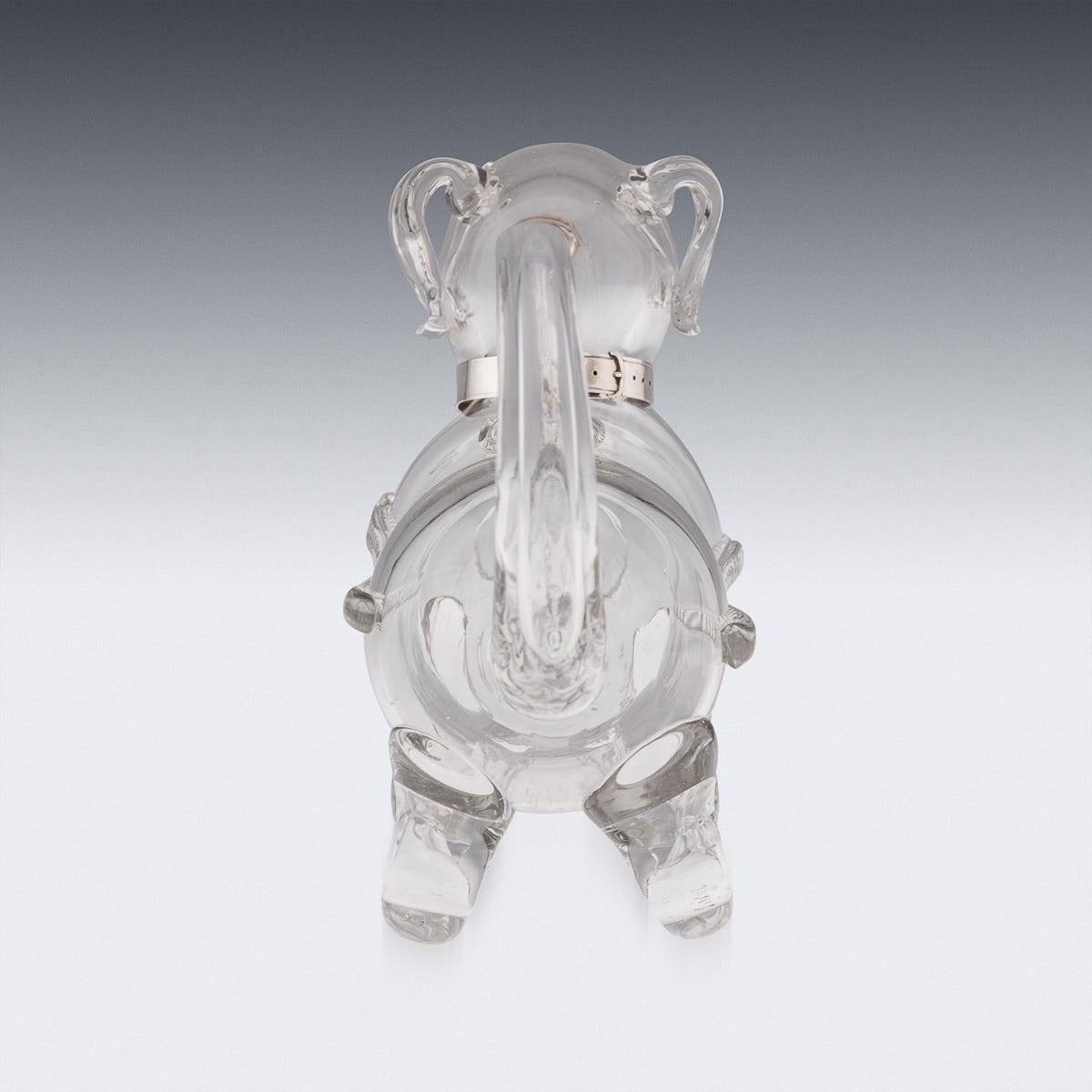 Antigua jarra de clarete inglesa del siglo XX de plata maciza y cristal c.1916 Británico en venta
