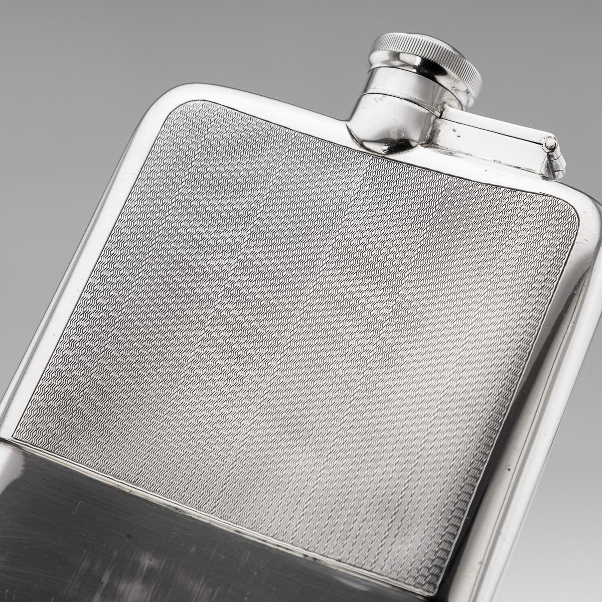 Antike englische Hip Flask & Cup aus massivem Silber des 20. Jahrhunderts, London um 1926 im Angebot 5