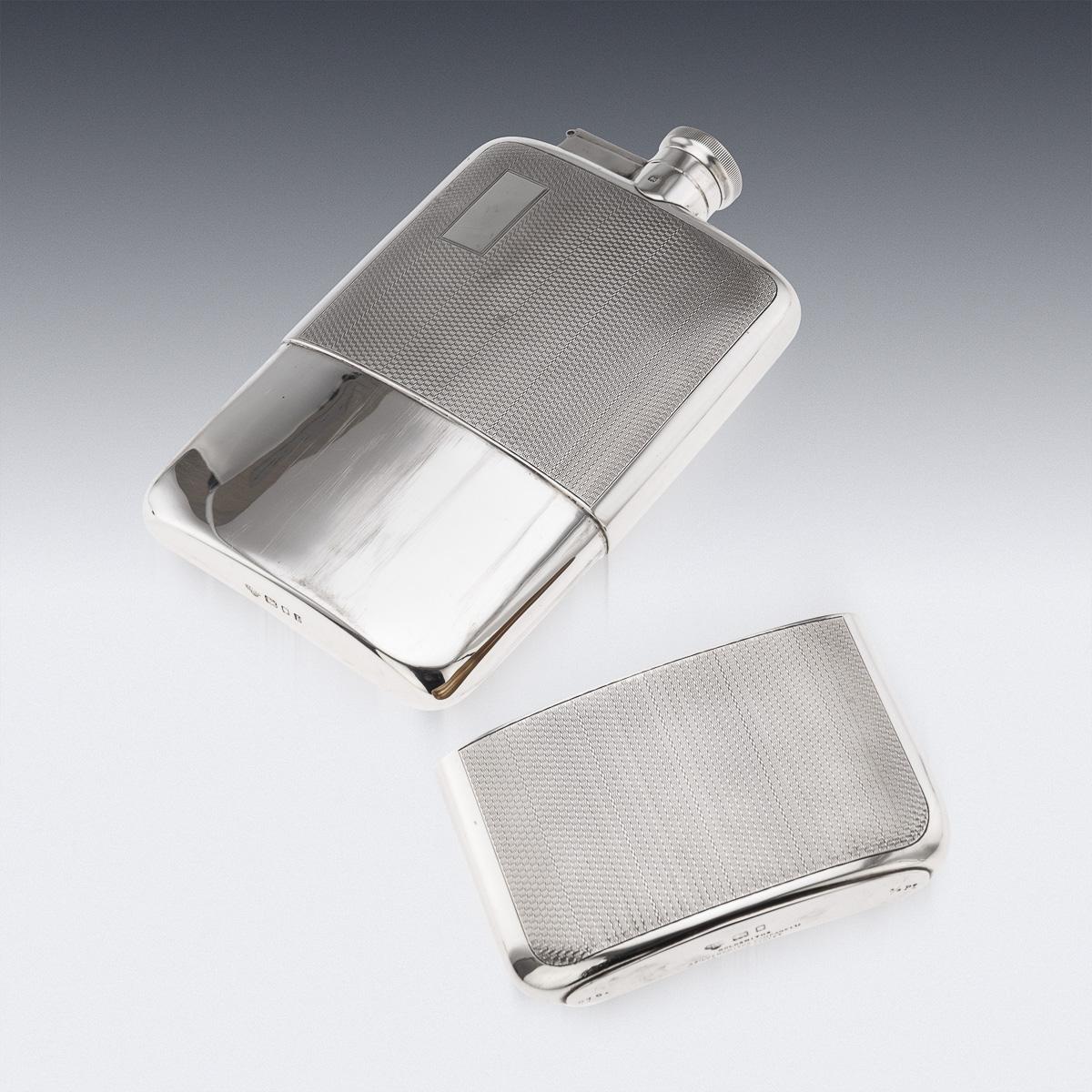 Antike englische Hip Flask & Cup aus massivem Silber des 20. Jahrhunderts, London um 1926 im Zustand „Gut“ im Angebot in Royal Tunbridge Wells, Kent