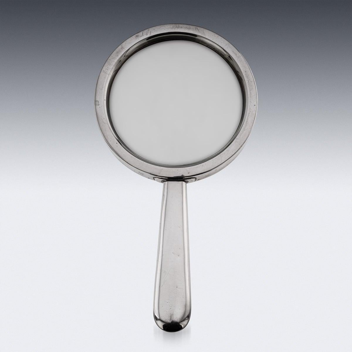 Antique 20th Century English Solid Silver Magnifying Glass, Chester c.1916 In Good Condition For Sale In Royal Tunbridge Wells, Kent