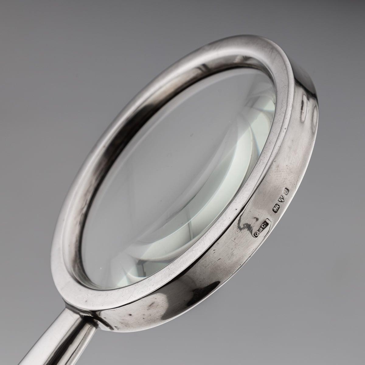 Antique 20th Century English Solid Silver Magnifying Glass, Chester c.1916 For Sale 1