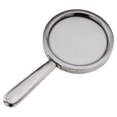 Vintage 20th Century English Solid Silver Magnifying Glass, Chester c.1916