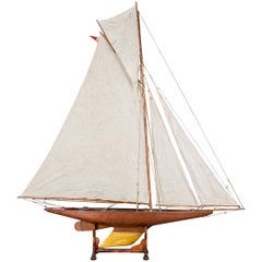 Antique 20ème siècle Anglais Gaff Cutter Racing Pond Yacht en bois:: circa 1920