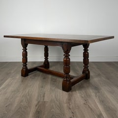 Table de salle à manger ancienne du 20ème siècle en chêne massif ( REF AF-3380 )