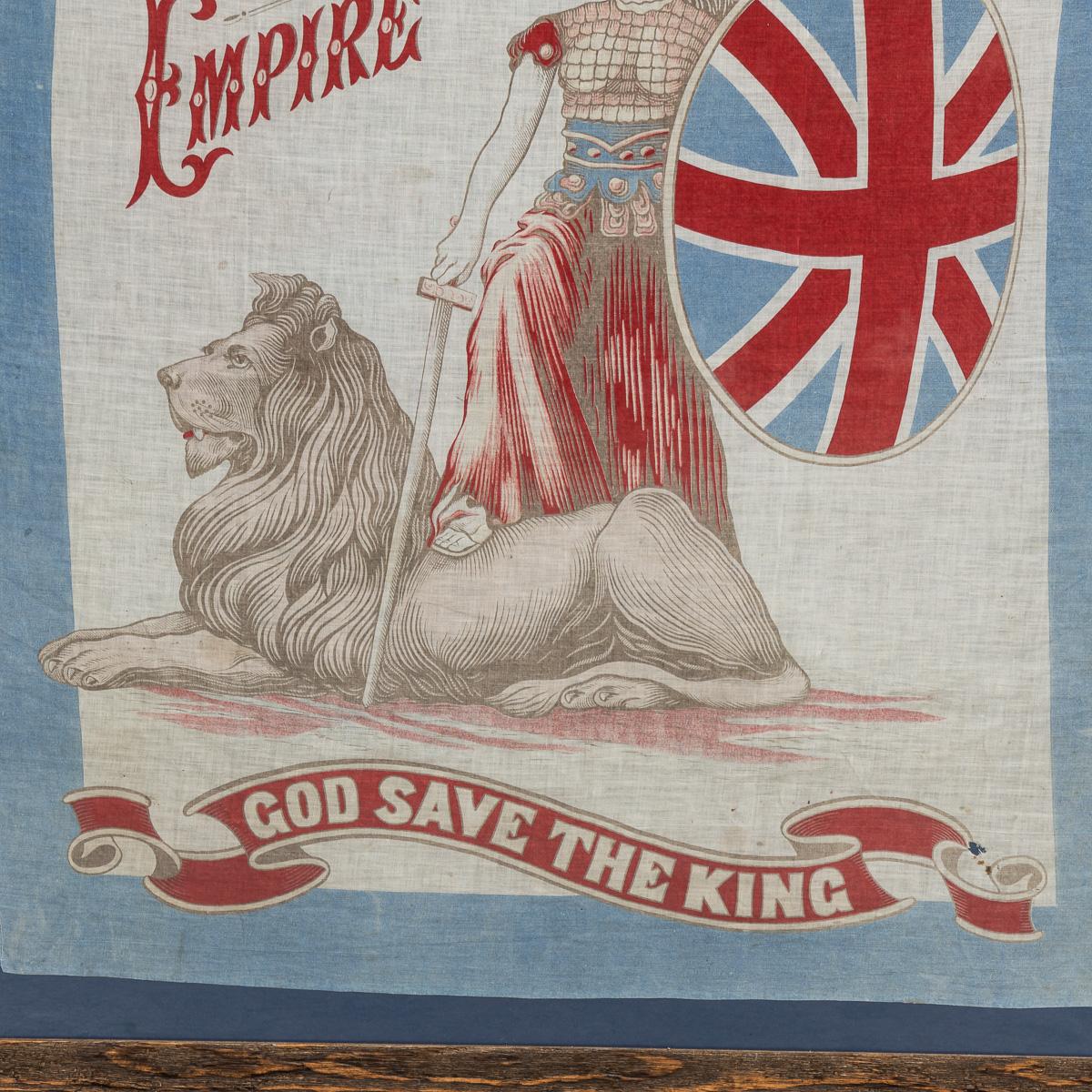 Britannique Antique 20ème siècle encadré Edwardian Britannia For The Empire Flag c.1905 en vente