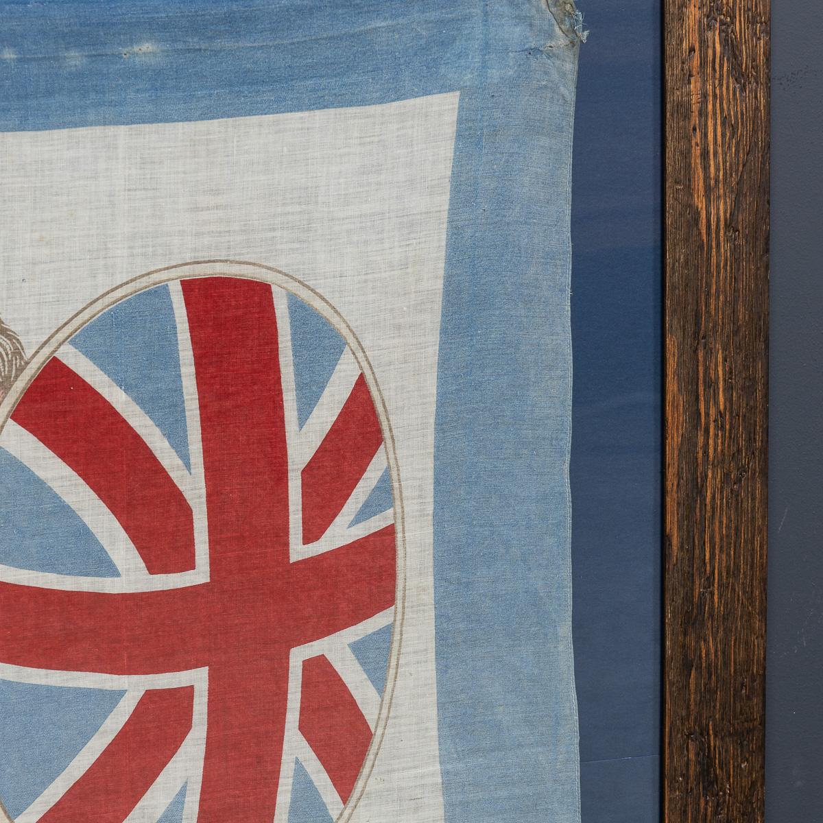 Tissu Antique 20ème siècle encadré Edwardian Britannia For The Empire Flag c.1905 en vente