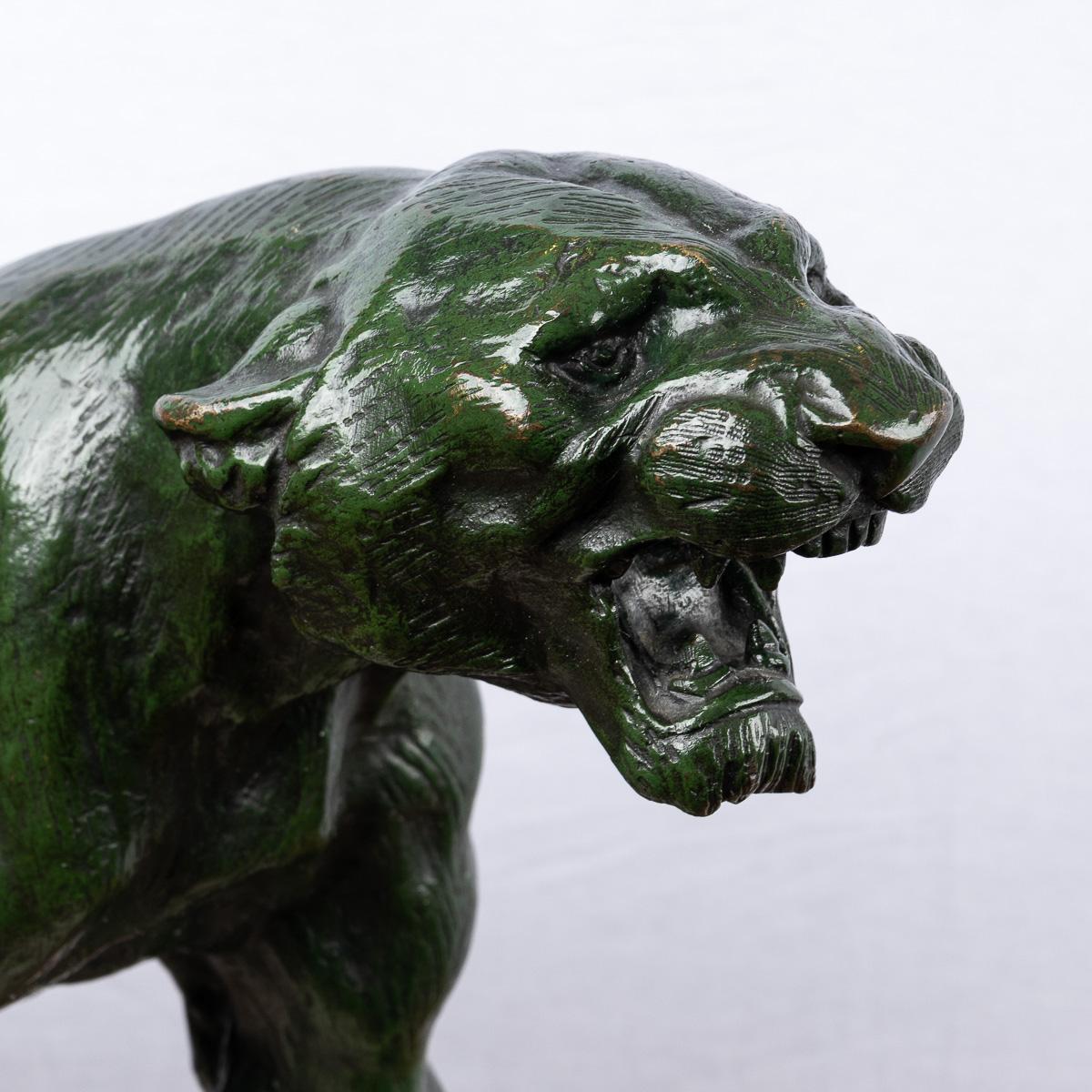 Antique 20ème siècle Art Déco français Jaguar sur base en pierre, Eugene Cartier en vente 7