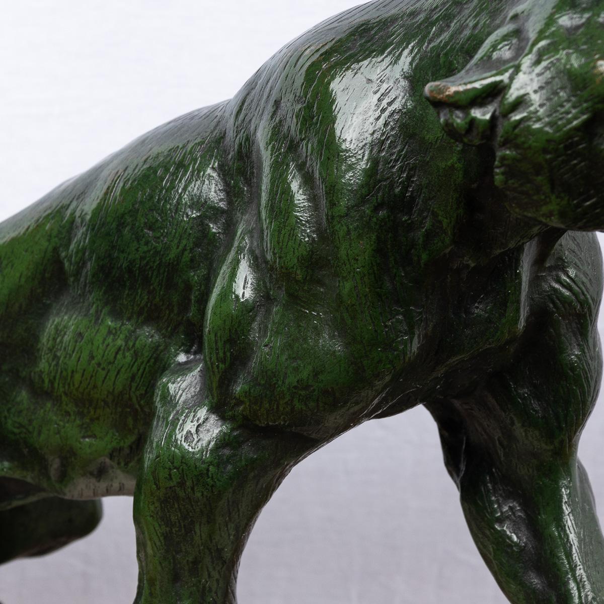 Antique 20ème siècle Art Déco français Jaguar sur base en pierre, Eugene Cartier en vente 8