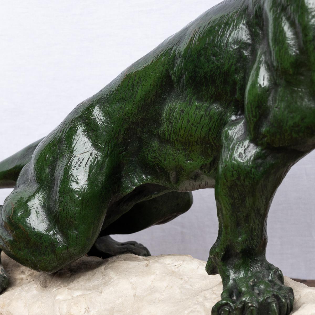 Antique 20ème siècle Art Déco français Jaguar sur base en pierre, Eugene Cartier en vente 9