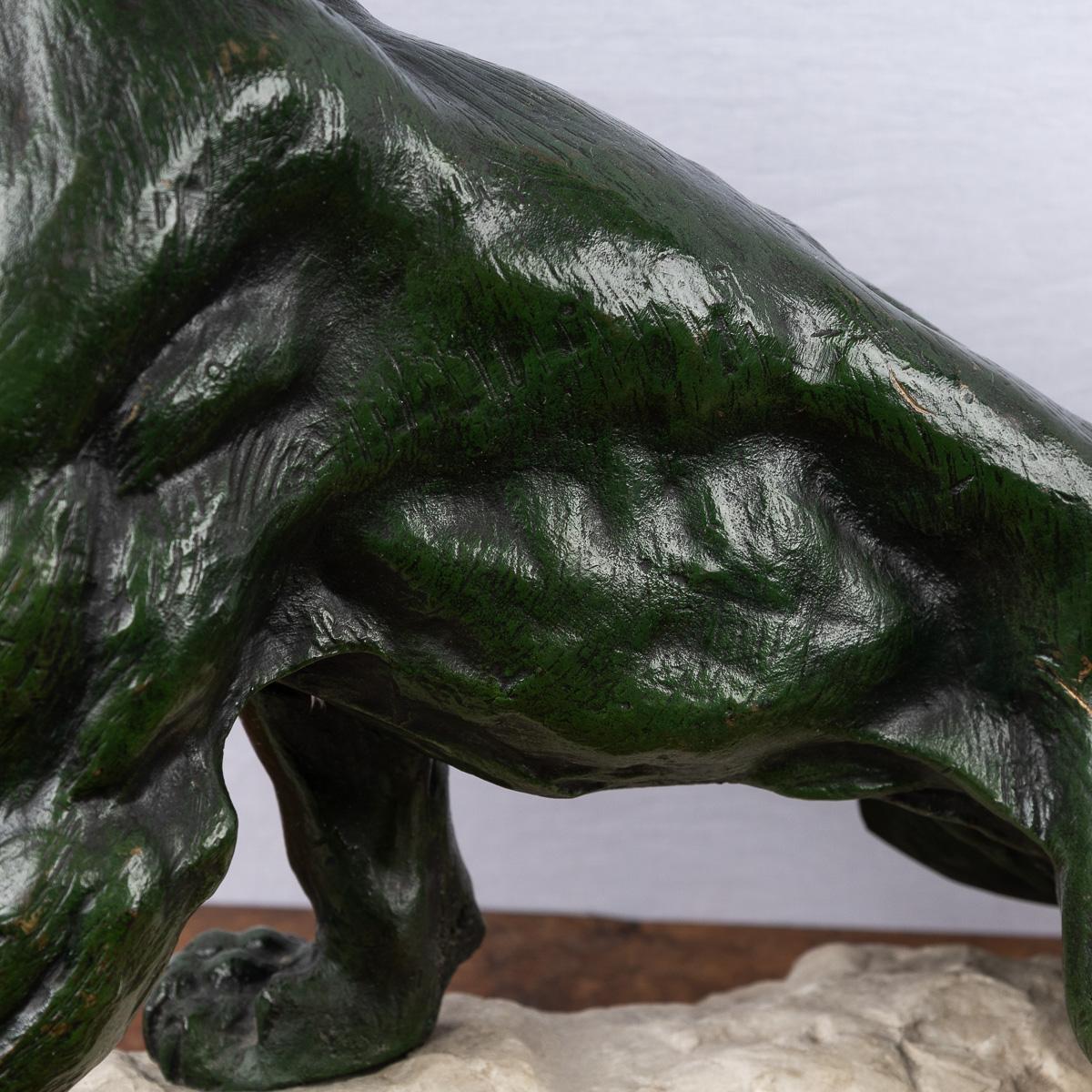 Antique 20ème siècle Art Déco français Jaguar sur base en pierre, Eugene Cartier en vente 1