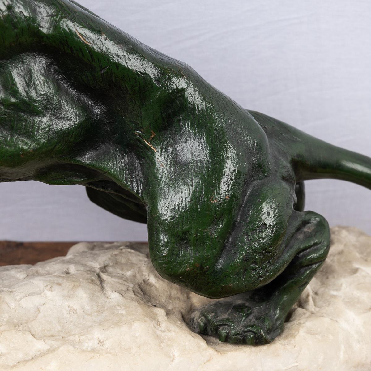 Antique 20ème siècle Art Déco français Jaguar sur base en pierre, Eugene Cartier en vente 2