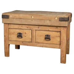 Antique 20th Century French Butchers Block Table c.1920