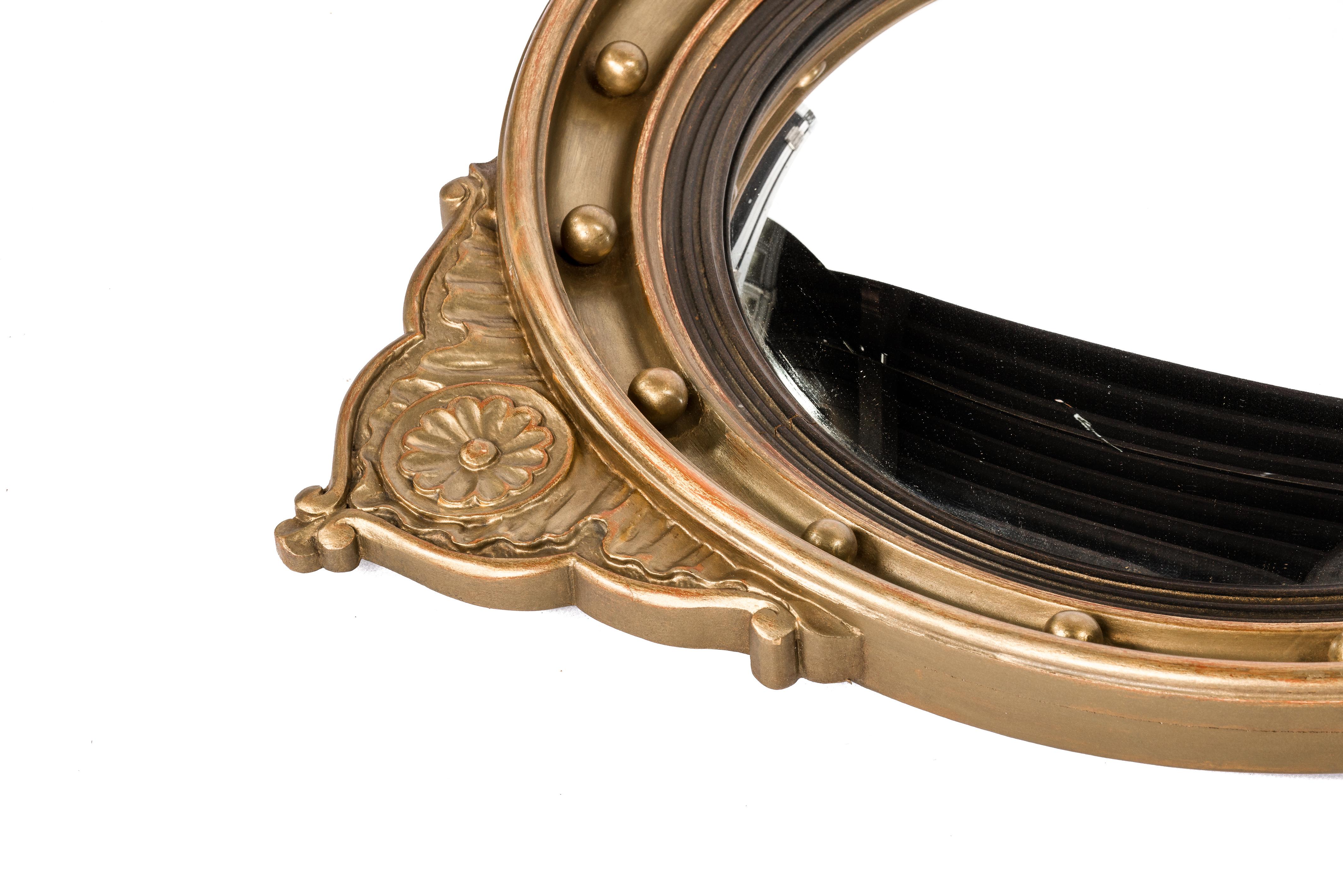 Antique 20th Century French Napoleon III or Empire Gold Convex Eagle Mirror In Good Condition In Casteren, NL