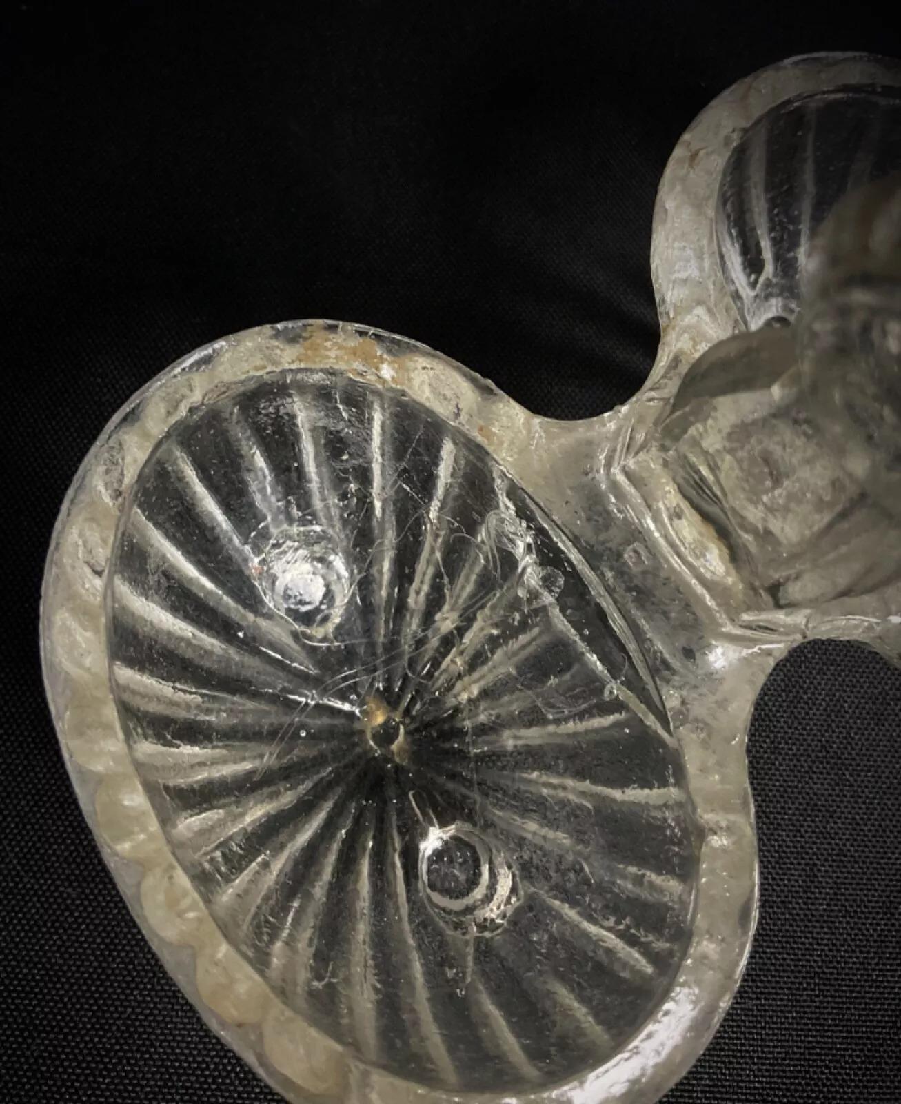 20th Century Antique 20th-Century French Quadruple-Footed Glass Salt Cellar - 2Y354 For Sale