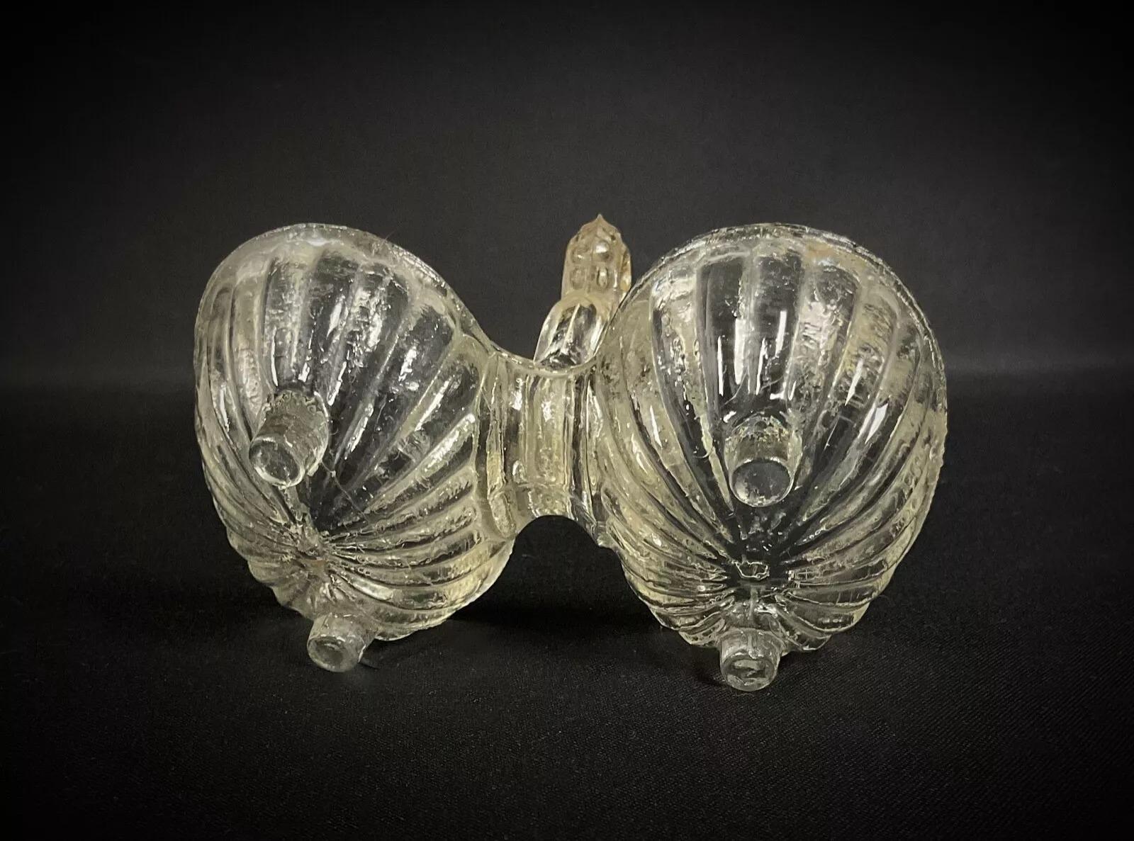 Antique 20th-Century French Quadruple-Footed Glass Salt Cellar - 2Y354 For Sale 1