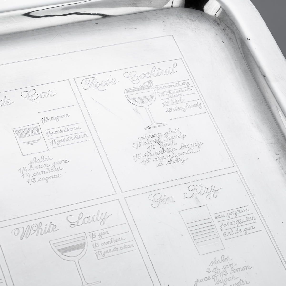 Antikes französisches versilbertes Cocktailtablett des 20. Jahrhunderts, Christofle, um 1920 im Angebot 6