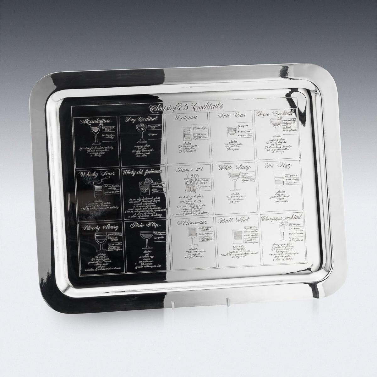 Other Antique 20th Century French Silver Plated Cocktail Tray, Christofle c.1920