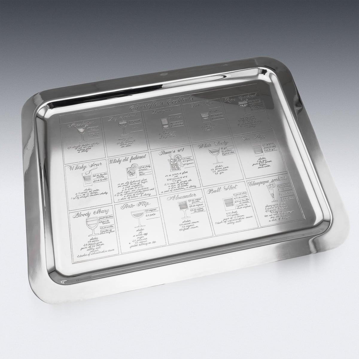 Antique 20th Century French Silver Plated Cocktail Tray, Christofle c.1920 In Good Condition In Royal Tunbridge Wells, Kent