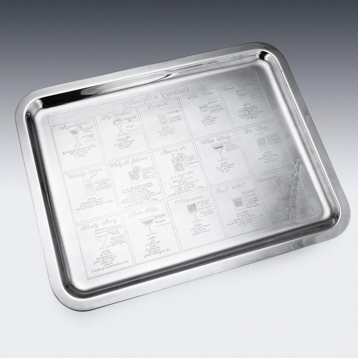 Antikes französisches versilbertes Cocktailtablett des 20. Jahrhunderts, Christofle, um 1920 (Sonstiges) im Angebot