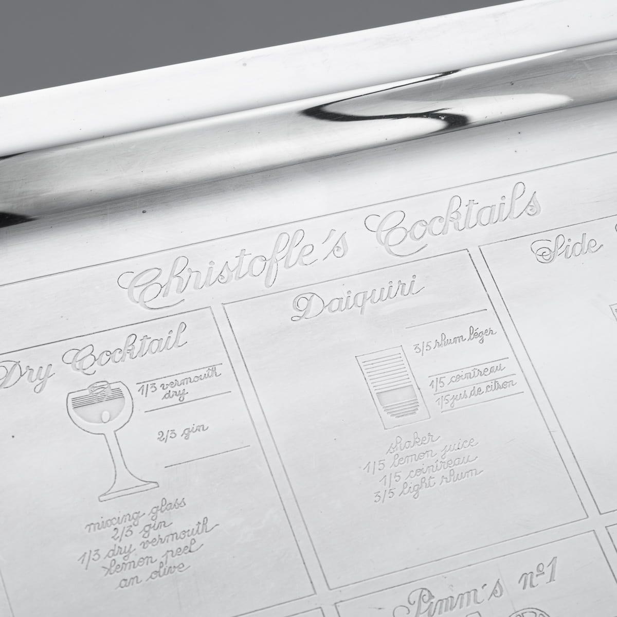 Antikes französisches versilbertes Cocktailtablett des 20. Jahrhunderts, Christofle, um 1920 im Zustand „Gut“ im Angebot in Royal Tunbridge Wells, Kent