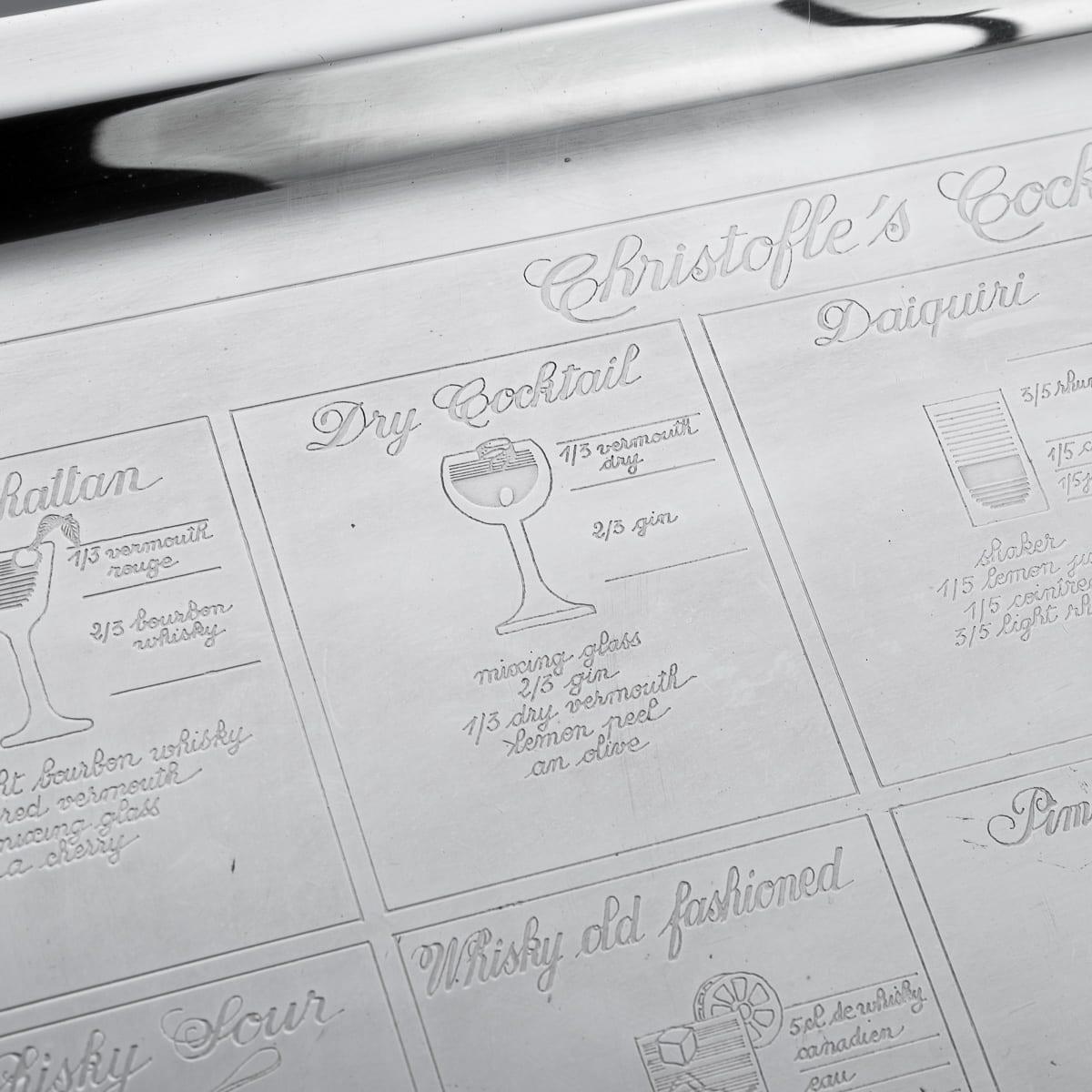 Antikes französisches versilbertes Cocktailtablett des 20. Jahrhunderts, Christofle, um 1920 (Versilberung) im Angebot