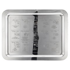 Bandeja de cóctel chapada en plata francesa del siglo XX, Christofle c.1920
