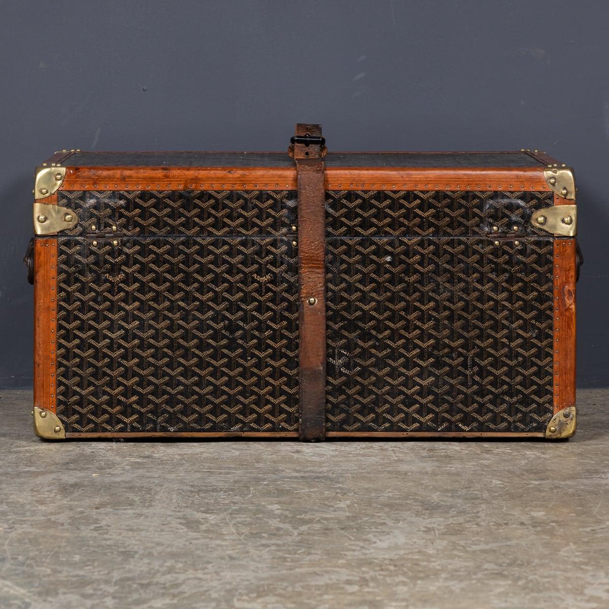 Antico baule francese del XX secolo di Goyard, Parigi, 1920 ca. In condizioni buone a Royal Tunbridge Wells, Kent