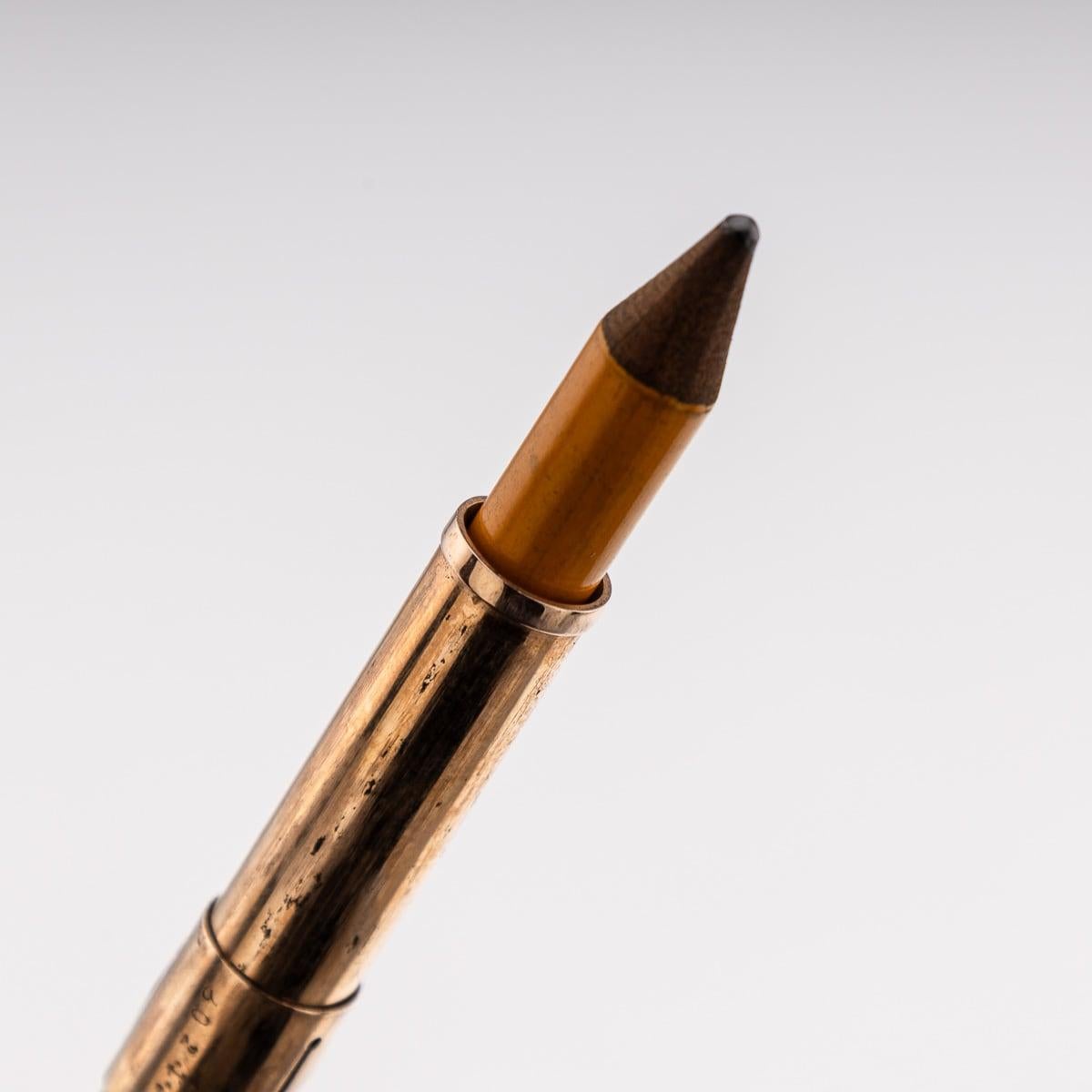 Antique 20th Century French Solid Gold & Sapphire Retractable Pencil c.1900 For Sale 6