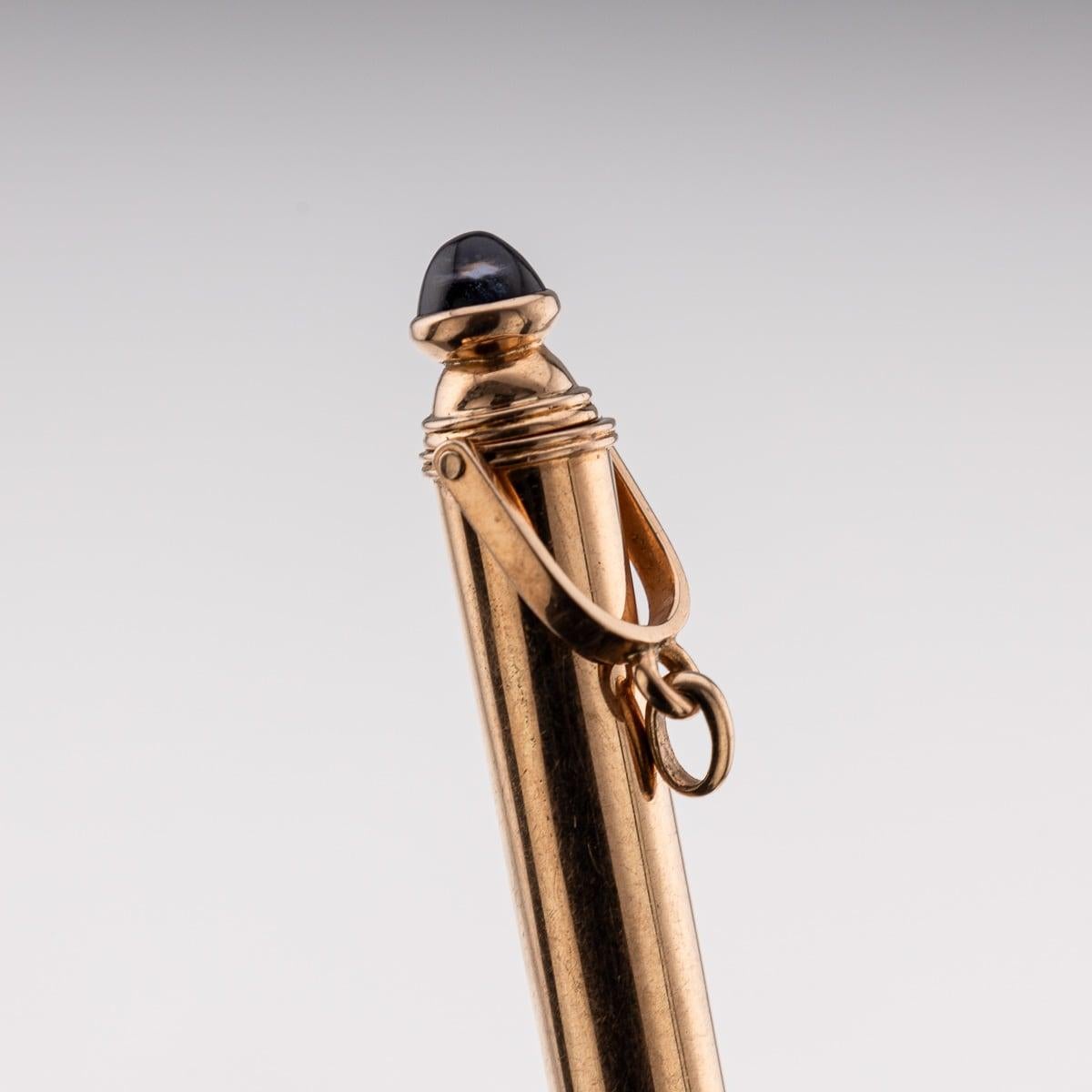 Early 20th Century Antique 20th Century French Solid Gold & Sapphire Retractable Pencil c.1900 For Sale
