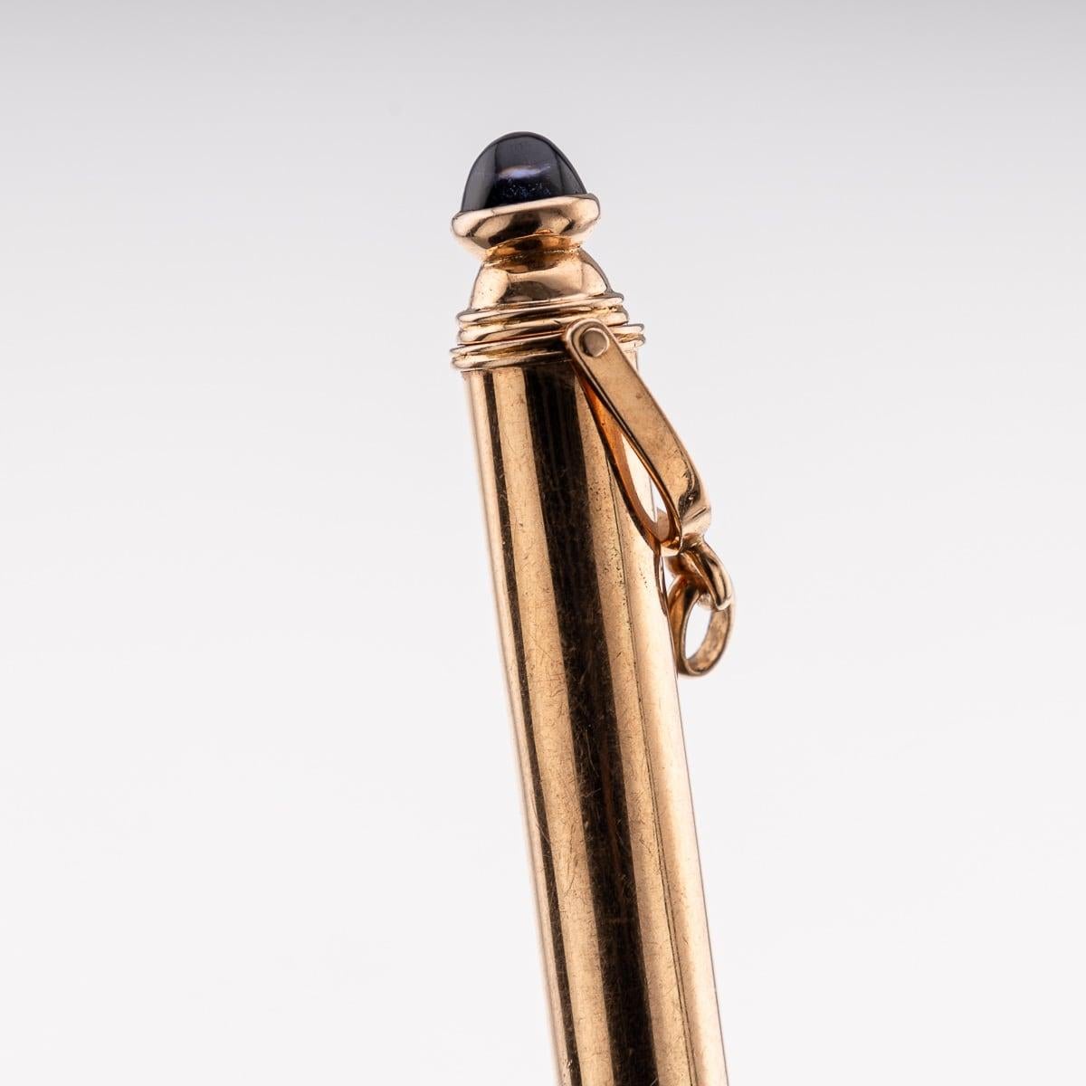 Antique 20th Century French Solid Gold & Sapphire Retractable Pencil c.1900 For Sale 2