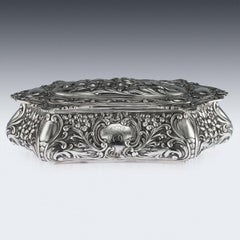 Antique boîte à bijoux en argent massif Art Nouveau allemand du 20e siècle:: vers 1910