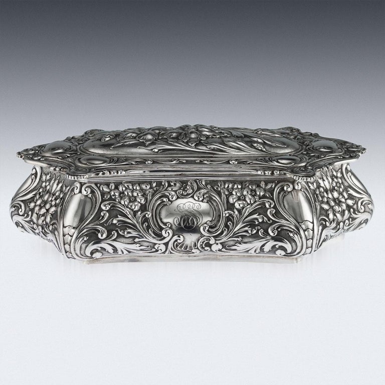 Antique 20th Century German Art Nouveau Solid Silver Jewellery Box ...