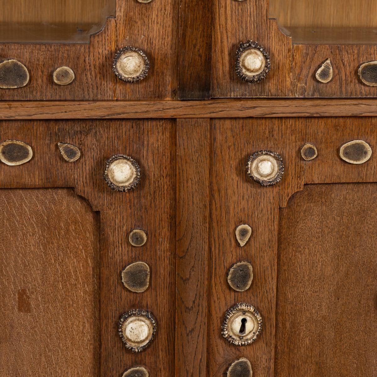 Antique 20th Century German Black Forest Oak & Antler Cabinet c.1900 For Sale 11