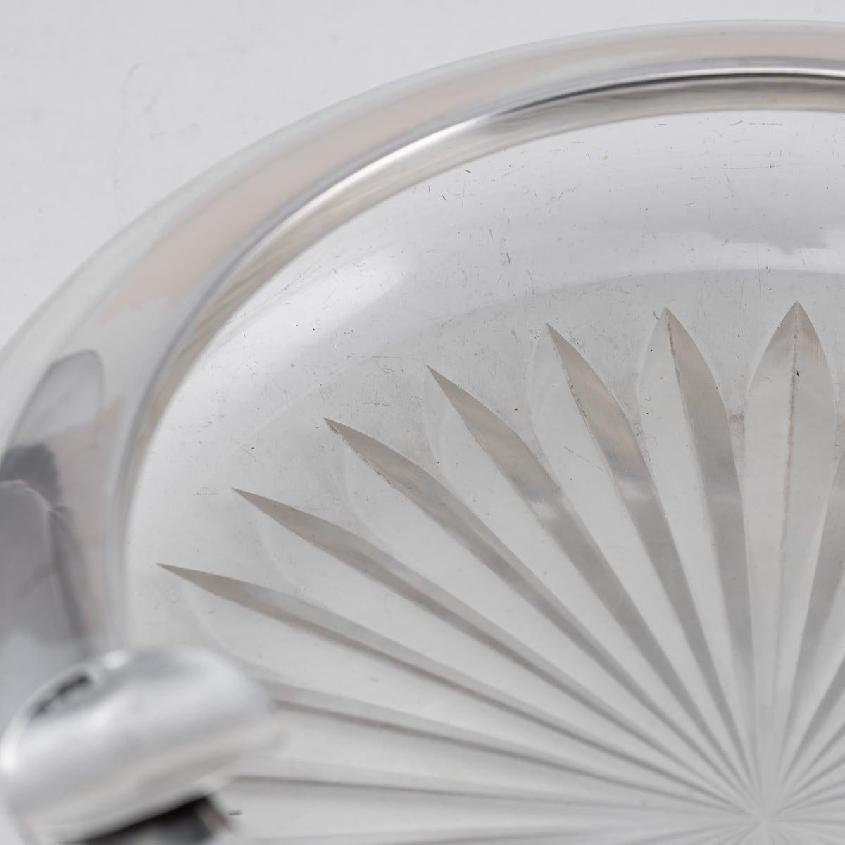 Antique 20th Century German Solid Silver & Cut Glass Cigar Ashtray c.1910 For Sale 5