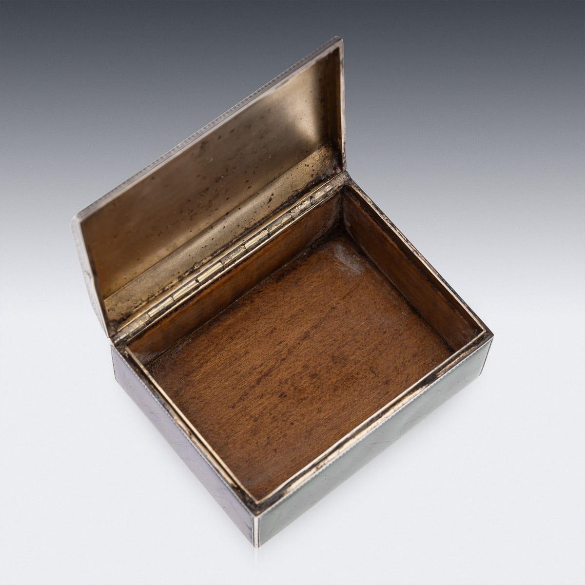 Antique 20th Century German Solid Silver & Enamel Cigarette Box c.1900 For Sale 6