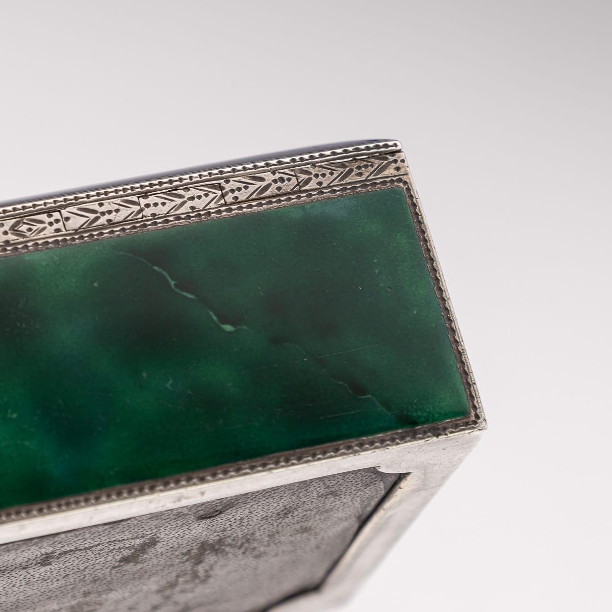 Antique 20th Century German Solid Silver & Enamel Cigarette Box c.1900 For Sale 15