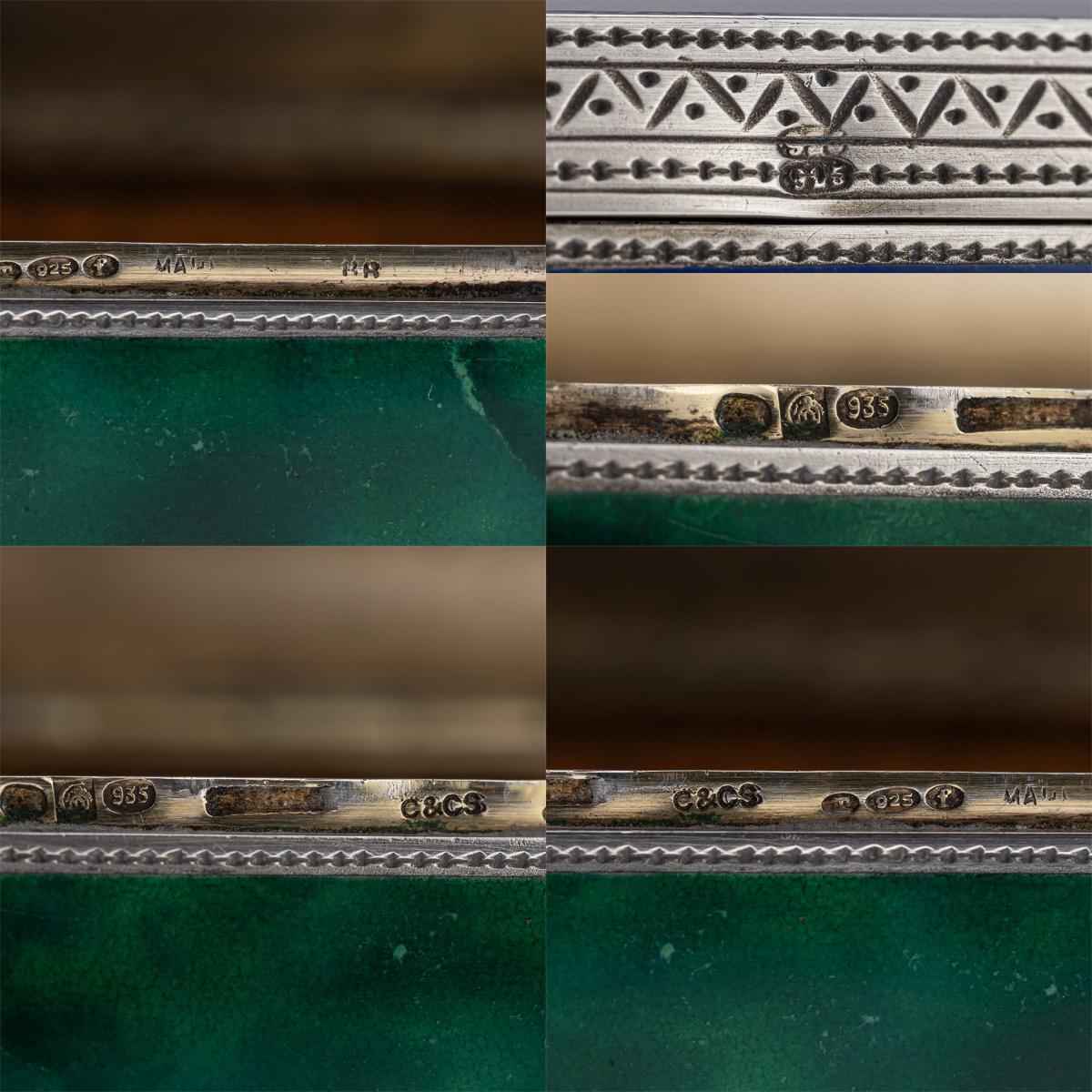 Antique 20th Century German Solid Silver & Enamel Cigarette Box c.1900 For Sale 16