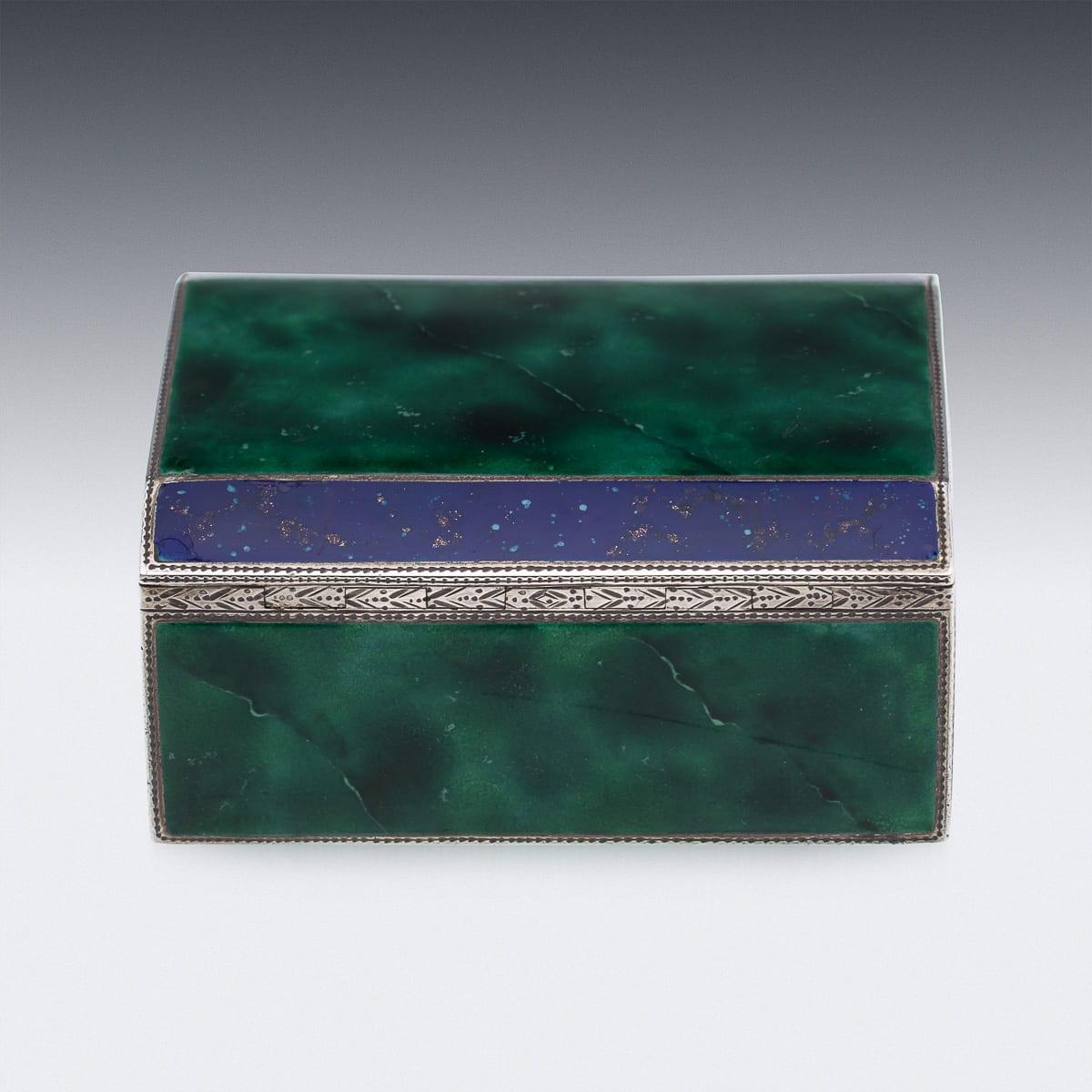 Antique 20th Century German Solid Silver & Enamel Cigarette Box c.1900 For Sale 1