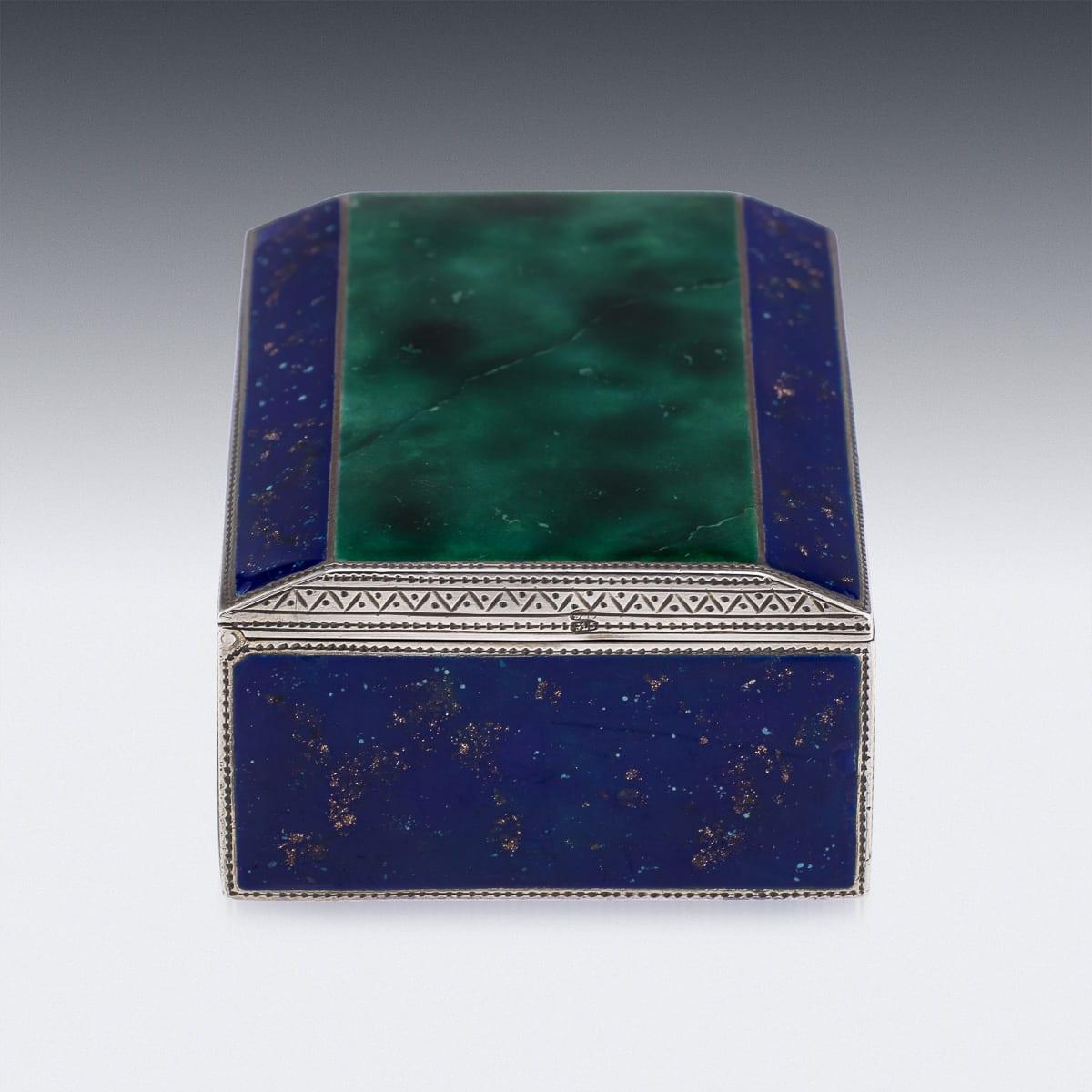 Antique 20th Century German Solid Silver & Enamel Cigarette Box c.1900 For Sale 2