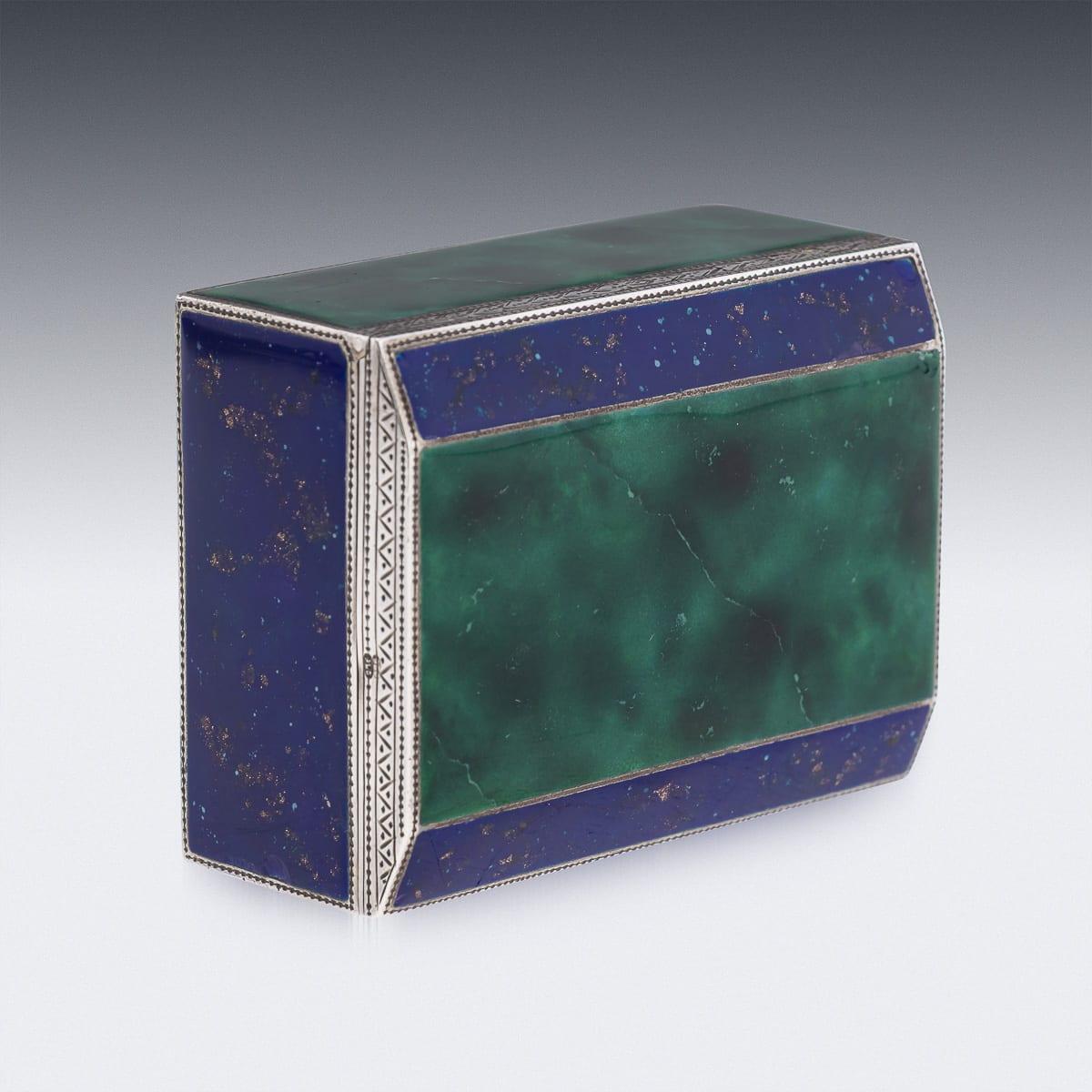 Antique 20th Century German Solid Silver & Enamel Cigarette Box c.1900 For Sale 3