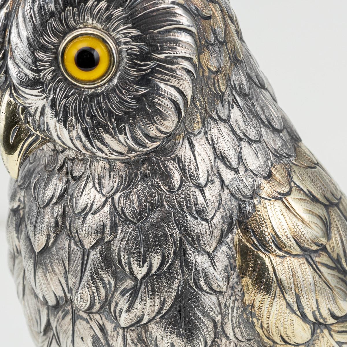 Antique 20th Century German Solid Silver Owl Figure, Hanau c.1920 For Sale 5